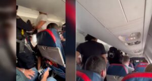 Video/ Momente paniku në ajër, 23-vjeçari shqiptar konfliktohet me stjuardesën dhe tenton të hap derën e emergjencës