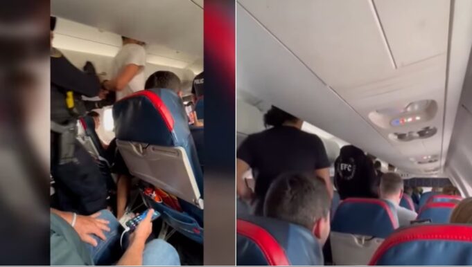 Video/ Momente paniku në ajër, 23-vjeçari shqiptar konfliktohet me stjuardesën dhe tenton të hap derën e emergjencës