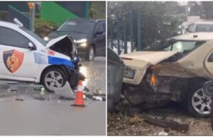 Aksident në Fier-Patos, drejtuesja e automjetit humbet kontrollin dhe godet makinën e policisë