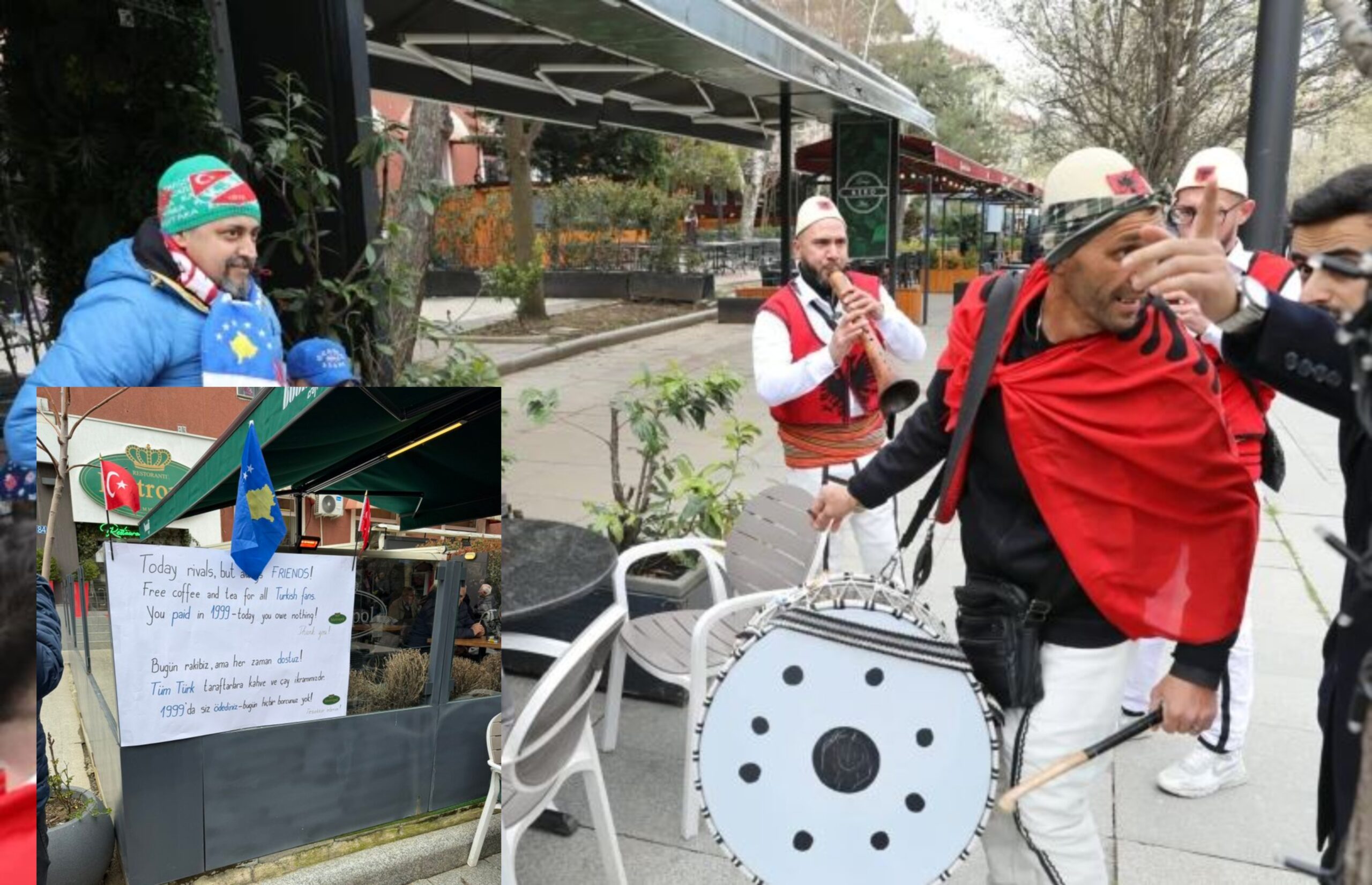 Lokali në Prishtinë ofron kafe dhe çaj falas për tifozët turq/ Ju paguat në 1999