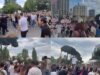Protestuesit kundër projektit të Zvërnecit çajnë kordonin metalik dhe i drejtohen Kryeministrisë. Policia kundërpërgjigjet me ujëhedhëse