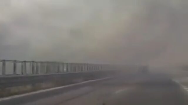 Top Channel_ Tjeter zjarr përgjatë autostradës Fier–Vlorë_ flakët përfshijnë 2 kilometra të rrugës(360P)(1)