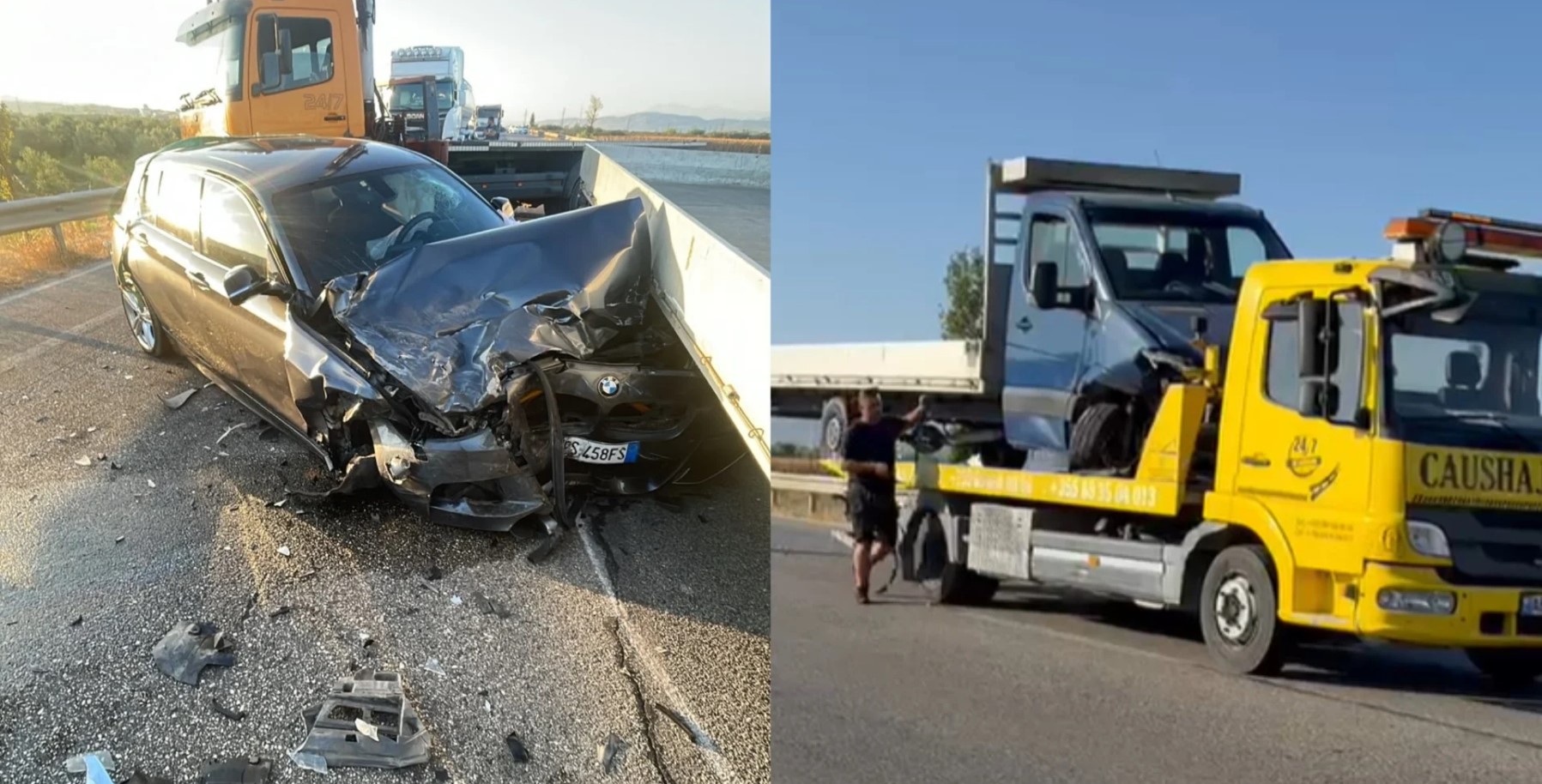 Aksident në autostradën Levan-Tepelenë, përplasen tre automjete. Një person mbetet i lënduar
